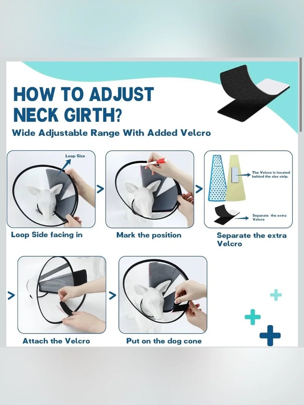 Supet Dog Cone Collar Adjustable After Surgery, Comfortable Pet Recovery Collar